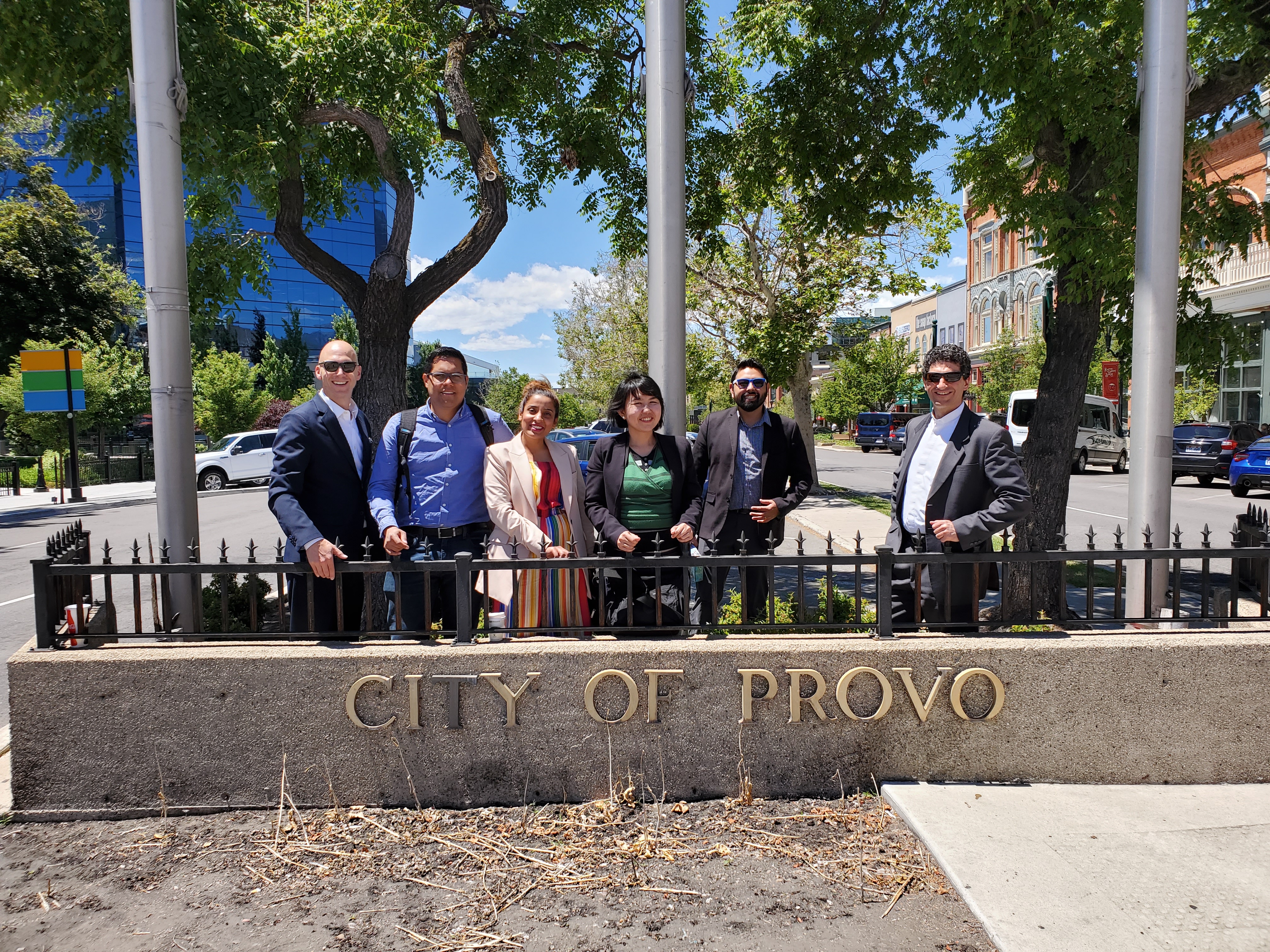 Digital Economy Visitors in Downtown Provo after BYU Meetings Utah Global Diplomacy International Visitor Leadership Program