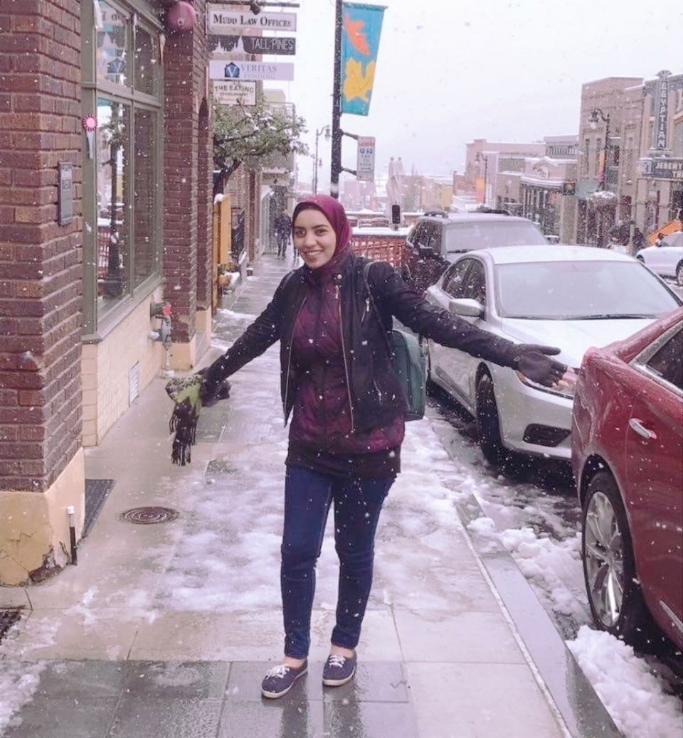 Ms. Abo-Seif enjoying the snow in Park City.